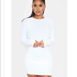 PrettyLittleThing white body con dress